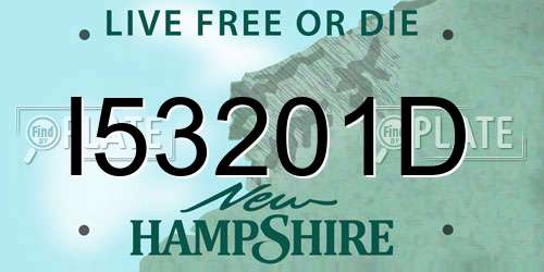 I53201D New Hampshire License Plate