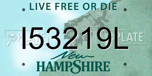 I53219L New Hampshire License Plate