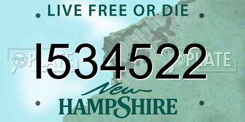 I534522 New Hampshire License Plate