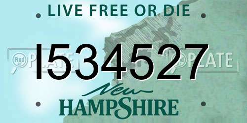 I534527 New Hampshire License Plate