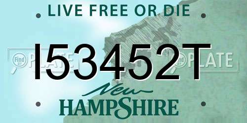 I53452T New Hampshire License Plate