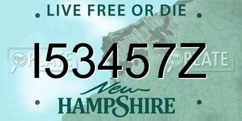 I53457Z New Hampshire License Plate