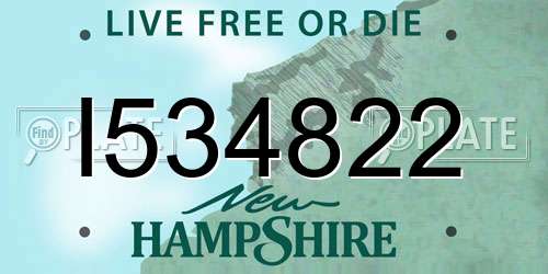 I534822 New Hampshire License Plate
