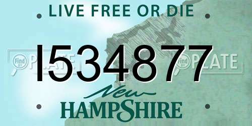I534877 New Hampshire License Plate