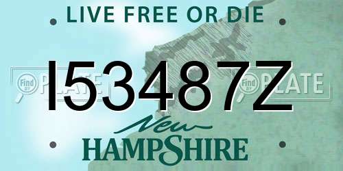 I53487Z New Hampshire License Plate