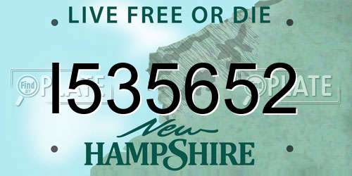 I535652 New Hampshire License Plate