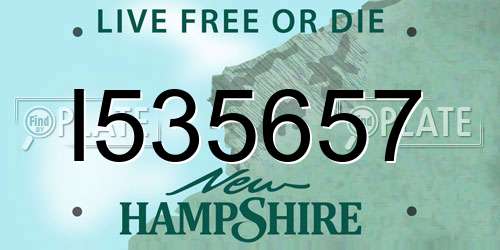 I535657 New Hampshire License Plate