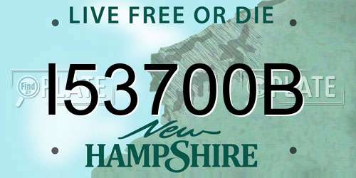 I53700B New Hampshire License Plate