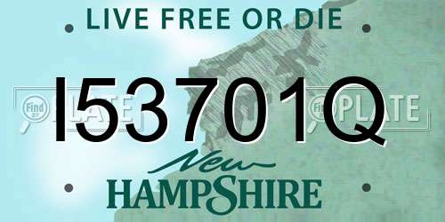 I53701Q New Hampshire License Plate
