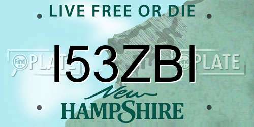 I53ZBI New Hampshire License Plate