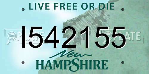 I542155 New Hampshire License Plate
