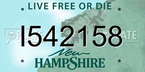 I542158 New Hampshire License Plate