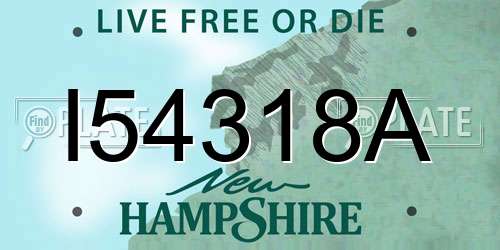 I54318A New Hampshire License Plate