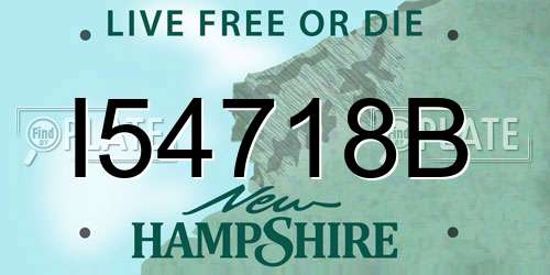 I54718B New Hampshire License Plate