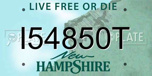 I54850T New Hampshire License Plate