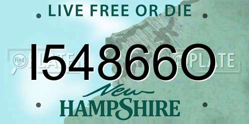 I54866O New Hampshire License Plate
