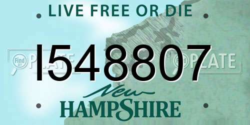 I548807 New Hampshire License Plate
