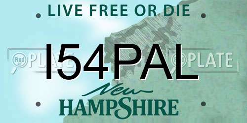 I54PAL New Hampshire License Plate