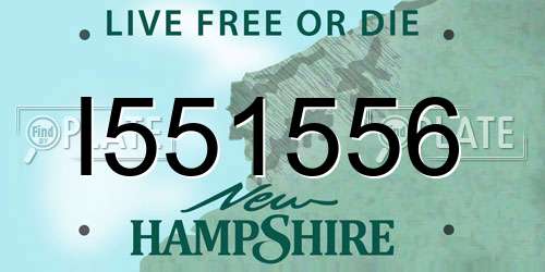 I551556 New Hampshire License Plate