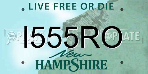 I555RO New Hampshire License Plate