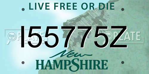 I55775Z New Hampshire License Plate