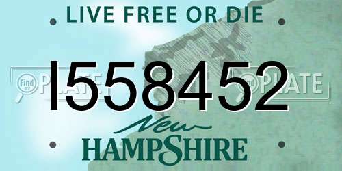 I558452 New Hampshire License Plate