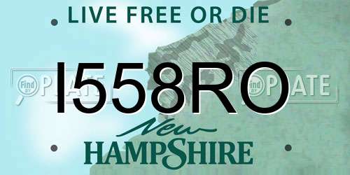 I558RO New Hampshire License Plate