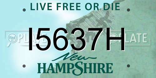 I5637H New Hampshire License Plate