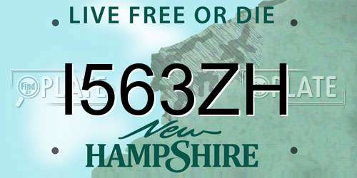 I563ZH New Hampshire License Plate