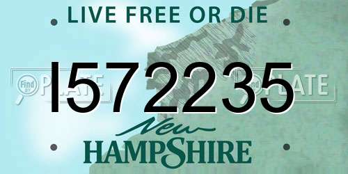 I572235 New Hampshire License Plate