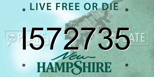 I572735 New Hampshire License Plate