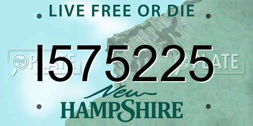 I575225 New Hampshire License Plate