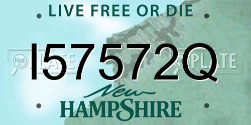 I57572Q New Hampshire License Plate