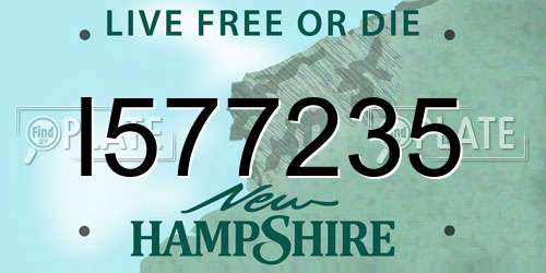 I577235 New Hampshire License Plate