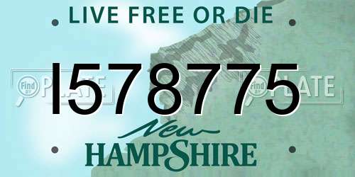 I578775 New Hampshire License Plate