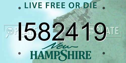 I582419 New Hampshire License Plate