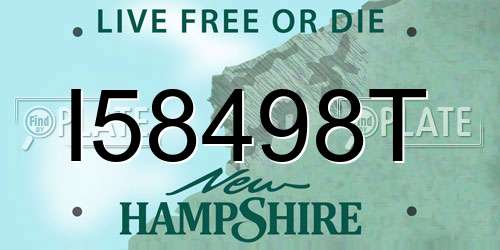 I58498T New Hampshire License Plate