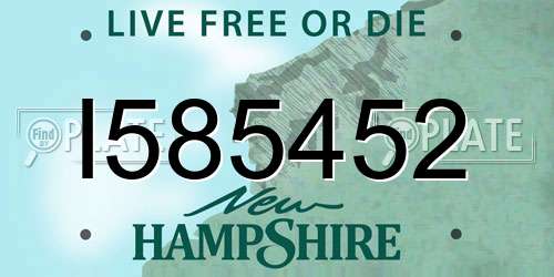 I585452 New Hampshire License Plate