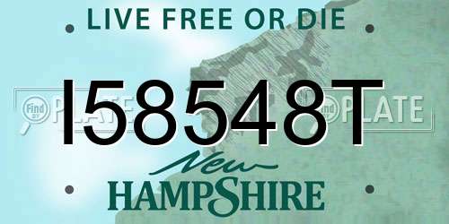 I58548T New Hampshire License Plate