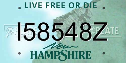 I58548Z New Hampshire License Plate