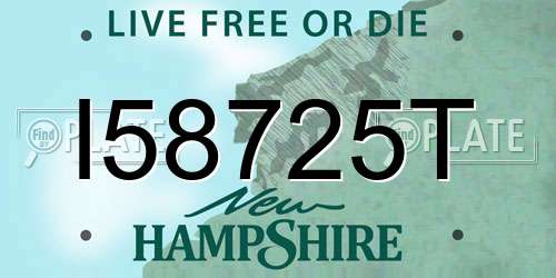 I58725T New Hampshire License Plate