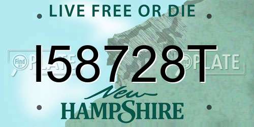 I58728T New Hampshire License Plate