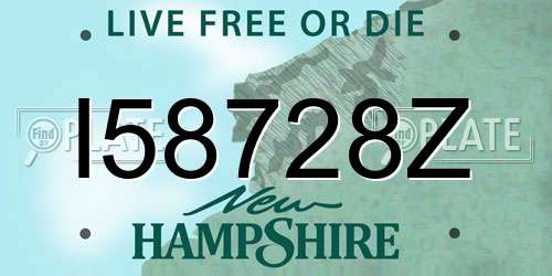 I58728Z New Hampshire License Plate