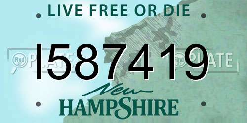 I587419 New Hampshire License Plate