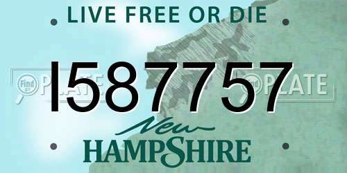 I587757 New Hampshire License Plate