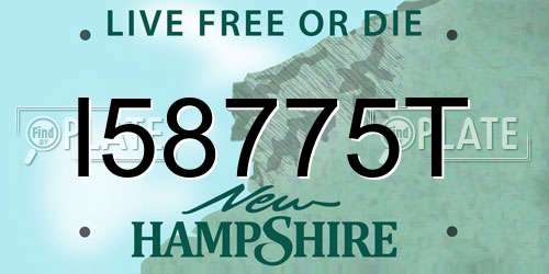 I58775T New Hampshire License Plate