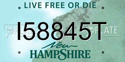 I58845T New Hampshire License Plate