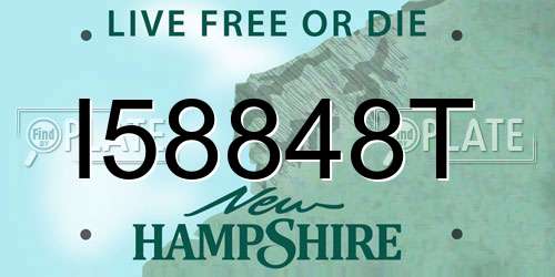 I58848T New Hampshire License Plate