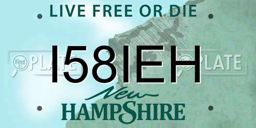 I58IEH New Hampshire License Plate