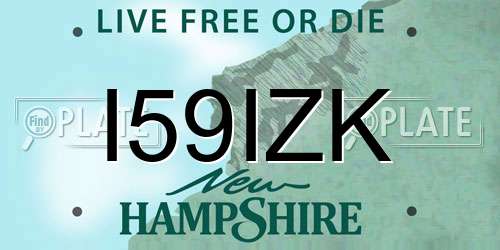 I59IZK New Hampshire License Plate
